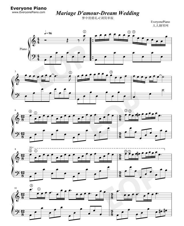 如何学钢琴曲梦中的婚礼图1